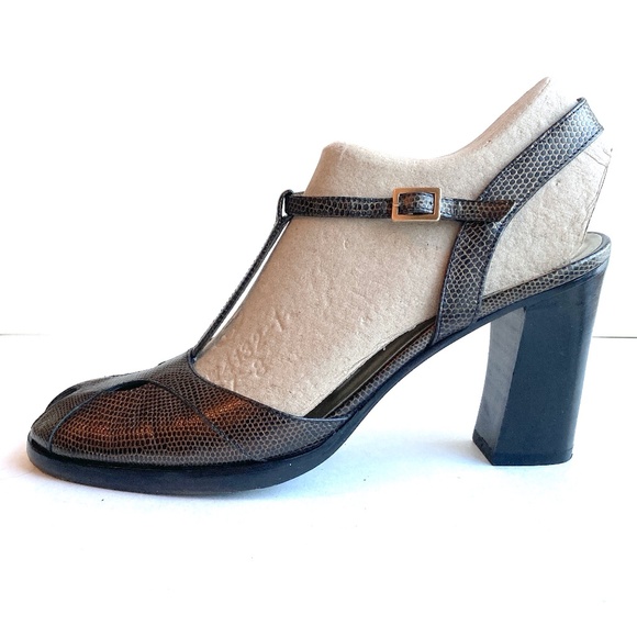 KENNETH COLE New York Leather T Strap Heels sz 8 - Picture 6 of 9